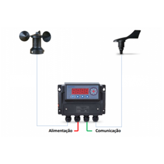 Kit Anemômetro Velocidade e Direção do Vento, com Indicador e Datalogger, Modelo KTFA-220-VD20